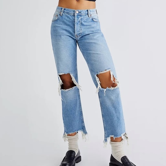 Free People Maggie Mid-Rise Straight-Leg Jeans size 26 - Picture 1 of 8